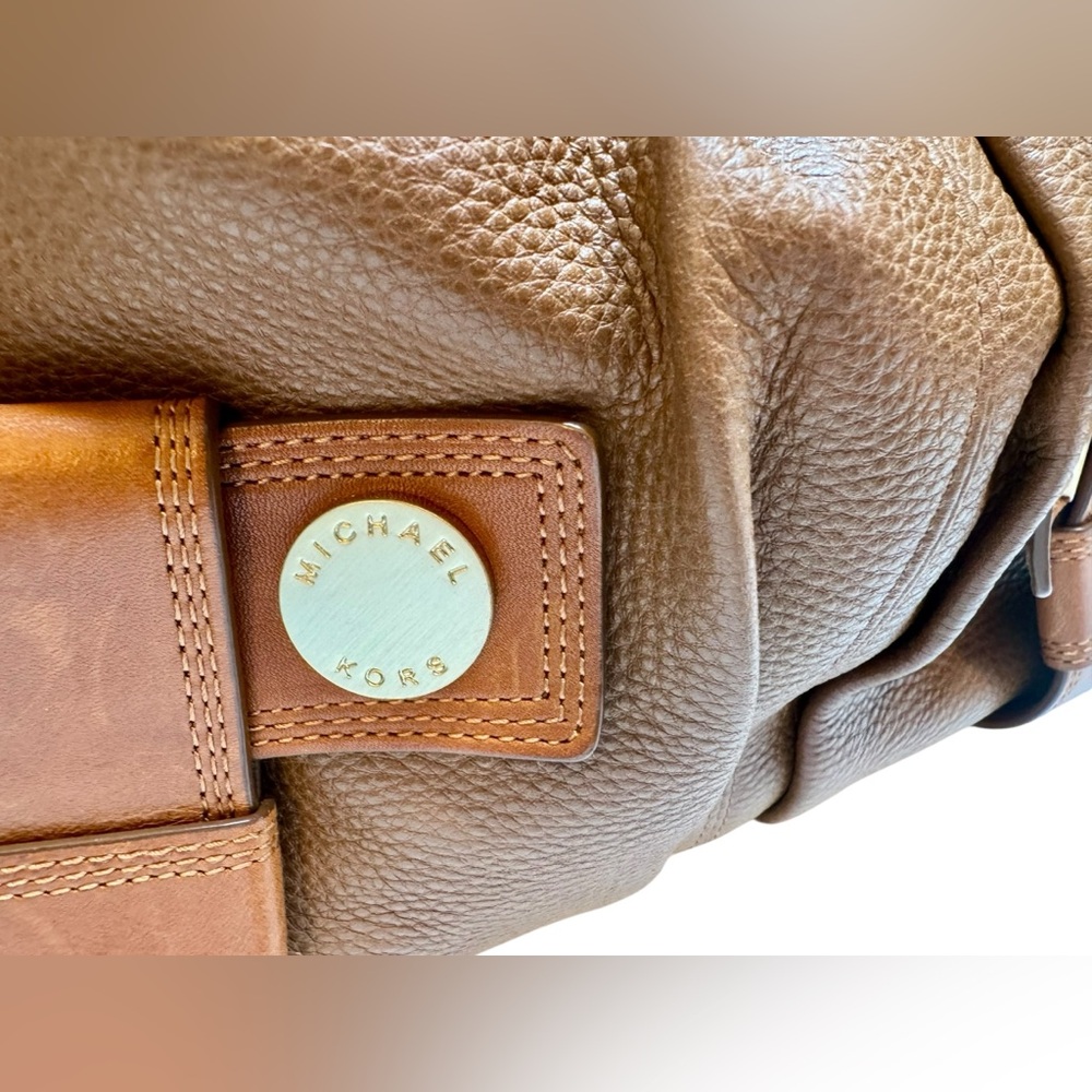Michael Kors Two-Tone Leather Hobo Shoulder Bag - Picture 6 of 14